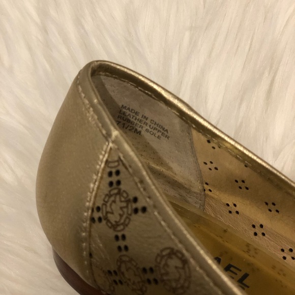MICHAEL Michael Kors gold monogram flats - Picture 6 of 7